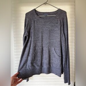 Barefoot Dreams Cozy Blue/Gray Sweater with Front Pockets size Large